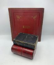 Collection Of Antique CDV Cards, Postcards & Pictures Held In An Album & Two Leather Cases.