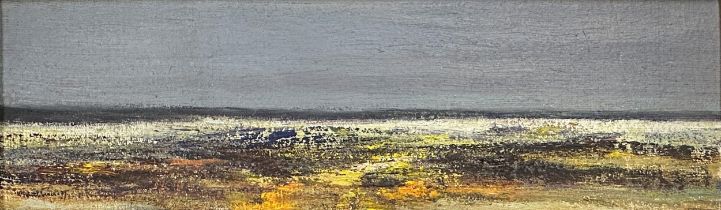 Kurt Ullberger (1919-2008) - landscape, signed, oil on canvas, 14 x 54cm, framed