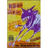 Rolling Stones Urban Jungle tour Europe 1990 in Köln Germany advertising poster, H 84cm x W 59cm