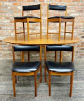 1960s A H McIntosh extending dining table and four 9533 chairs, the table 168cm extended x 122cm