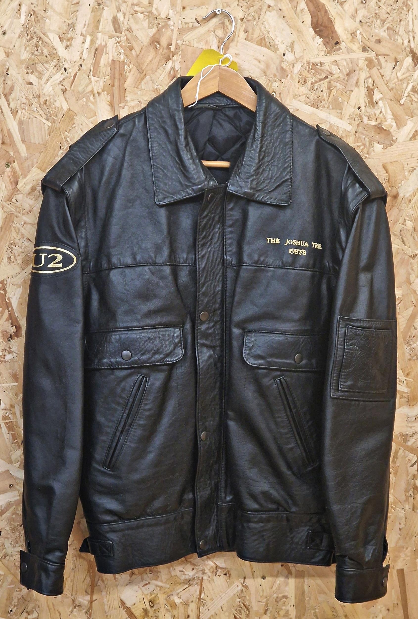 Rare U2 The Joshua Tree 1987/1988 Leather Crew Jacket. Size L. Mint, Unworn Condition With
