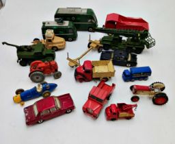 Assortment of vintage Dinky Vehicles. Includes transport, military & car examples.