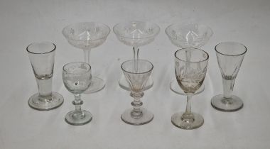 Collection of assorted glasses to include mainly toasting and cocktail glasses with some period