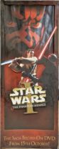 Star Wars the Phantom Menace 3D promotional cardboard poster for the DVD release, H 142cm x W 56cm x