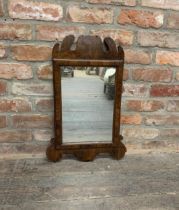 Early 18th Century Walnut Wood Fretwork Mirror. 68cm x 34cm.