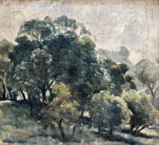 Benjamin Westwood Gibbon (1914-1989) -'Trees In Ettington Park, Worcestershire', signed, oil on