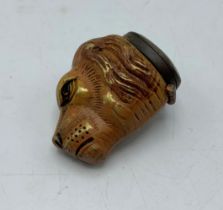 Victorian Cold Painted Gilded Bronze Lion Snuff Box