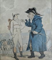 Thomas Rowlandson (1757-1827) - Tricks of the Turf, or Settling how to Lose a Race, Pen and ink, and