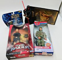 Assortment of figures & collectables to include Star Wars, GI Joe & Tomb Raider (5)