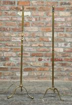 Two similar Corinthian brass standard lamps, H 135cm approx (2)