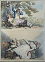 Thomas Rowlandson (1756-1827) - 'Nap in the Country' and 'Nap in the Town', hand colour