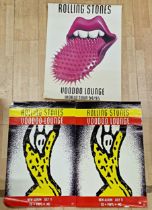 Rolling Stones Voodoo Lounge World Tour 94/95 advertising poster, H 80cm x W 60cm, together with two
