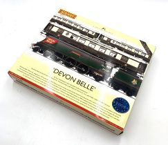 Boxed Hornby BR 4-6-2 "Devon Belle" 00 Gauge train pack. Complete with certificate of