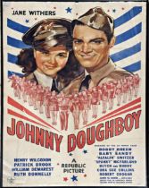 Original vintage Johnny Doughboy film poster, 103 x 67cm, framed