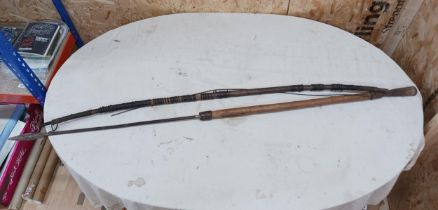 Large African Tribal Lion Hunting Spear With Tribal Bow. Spear L 170cm.