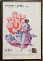 Very Large "Super Fly" Framed Genuine Film Promotional Poster. 108cm x 73cm.