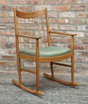 Arne Vodder for Sibast Furniture - Danish teak spindle back rocking chair, H 96cm x W 57cm x D 67cm