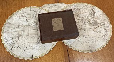 18th century wooden jigsaw puzzle map, 'terrestial globe divided into Empires, Kingdoms and States