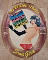 The Rolling Stones Some Girls oval advertising album poster, H 87cm