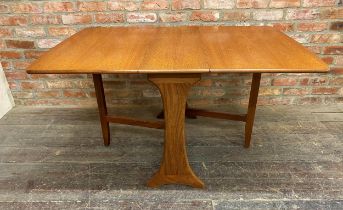 1970s teak drop-leaf dining table, 137cm x 90 D x 73H