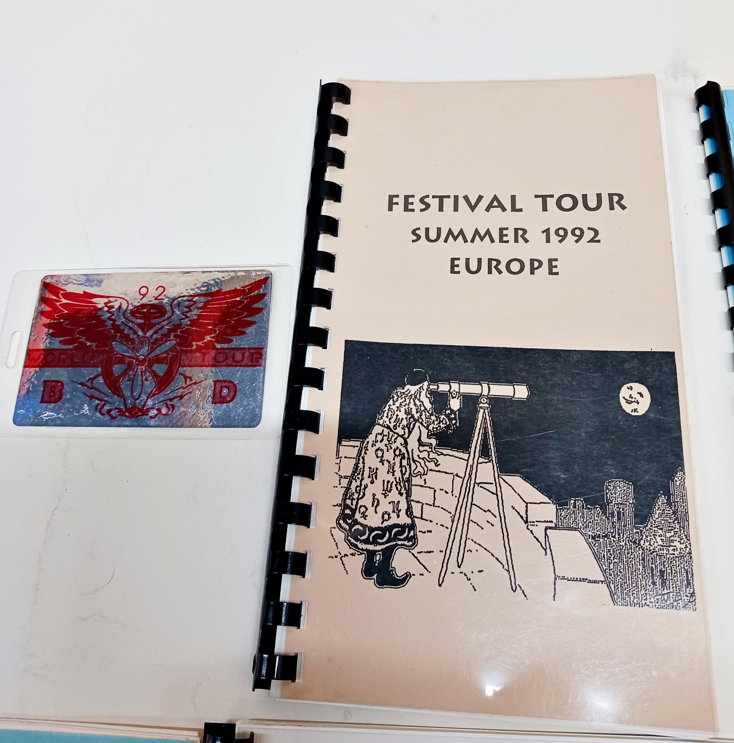 9 tour itineraries including:- A-Ha, France, August 1987 and A-Ha World Tour 87/88, with laminate - Image 2 of 3