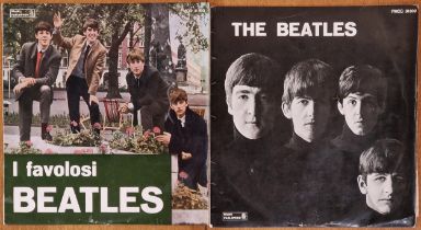 Vinyl - Two The Beatles Italian press original 1963 red label and 1964 red label records, PMCQ