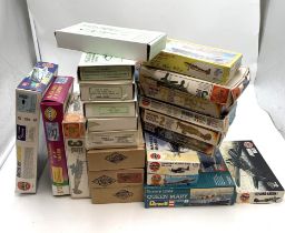Collection Of aeroplane model kits. Incudes Revel, Airfix & Matchbox examples. Total of twenty seven