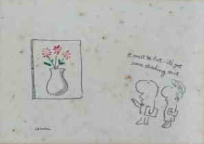 Mel Calman (1931-1994) - 'It must be art - it's got some shading on it...', pencil with