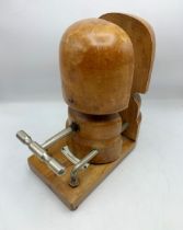 Edwardian Oak Milliners Hat Stretcher. H 35cm.