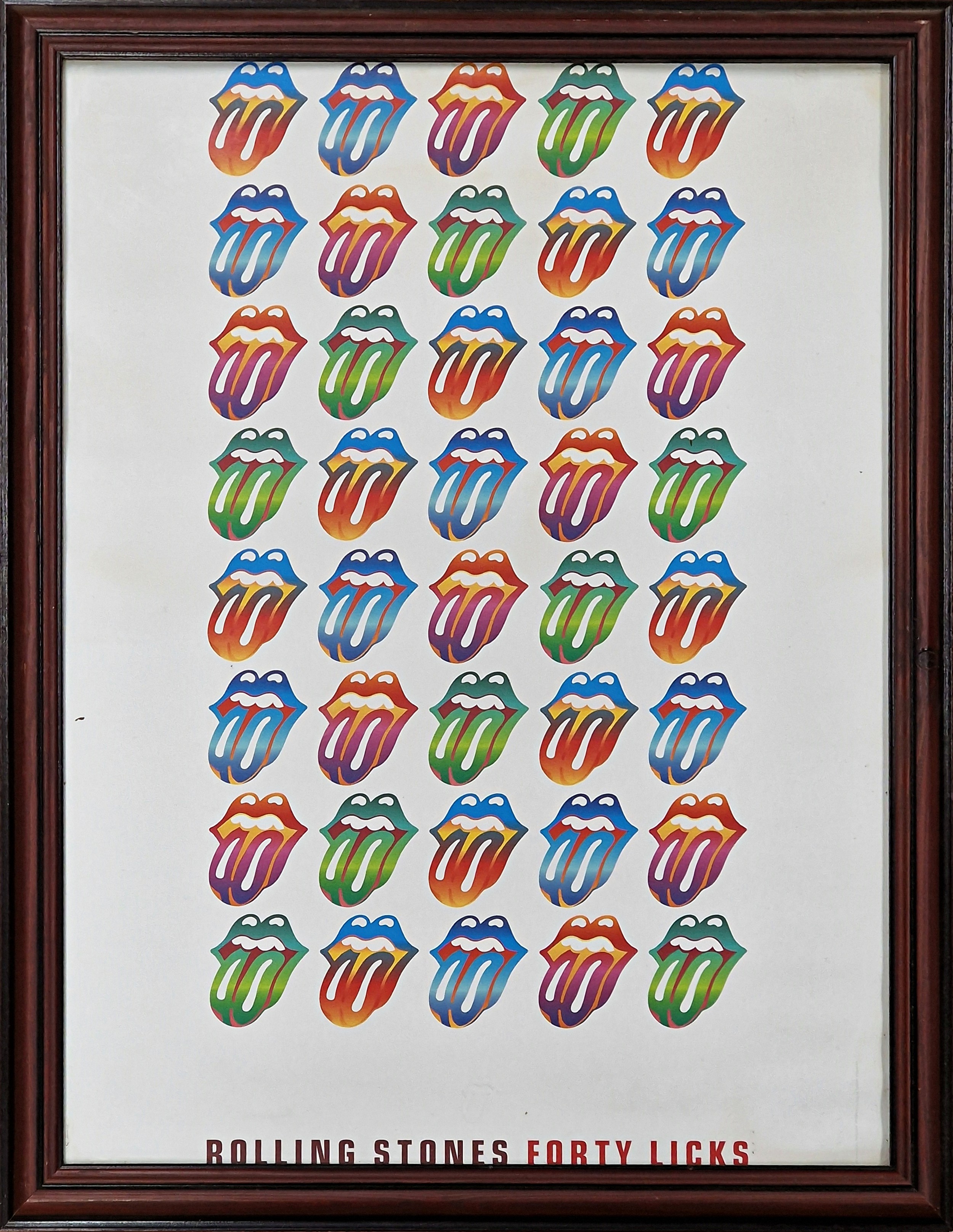 Rolling Stones advertising poster 'Forty Licks' with impressed trademark together with a framed ' - Image 2 of 2