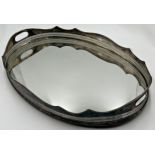 Good quality silver plated oval twin handled gallery tray, 62cm long