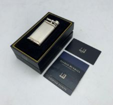 Dunhill Unique Silver Barley Lighter With Box & Paperwork.