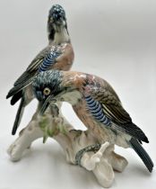 Karl Ens porcelain character group of Jays, 30cm high