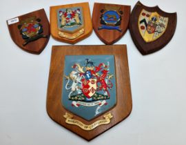 Quantity Of Mixed Shield Plaques To Include Military & Society Examples (5)