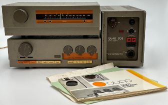 Vintage Quad 33 Pre-amplifier, 303 Power amplifier & FM3 Tuner With Instructions (3)