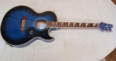 Lindo, electro-acoustic guitar, with Blue finish.