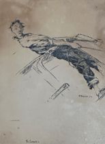 Arthur Briscoe (1873-1943) - 'The Lunatic', signed and dated '13, pen and ink, 23 x 16cm, framed