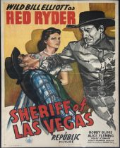 Original vintage Red Ryder - Sheriff of Las Vegas film poster, 103 x 67cm, framed