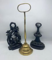 Quantity Of Antique Brass & Cast Iron Door Stops To Include Fox Example (3)