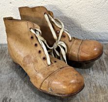 Derby County Interest - pair of Steve Bloomer Football boots, stamped on the sole with Steve