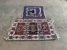 Two kilim rugs, 170 x 105 and 115 x 115cm