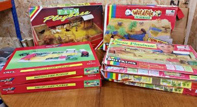 Collection of boxed Britains wildlife & farm playbases (7)