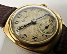 Early vintage Rolex yellow metal Extra Prima gents dress watch, 27mm case, textured sunburst
