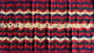 Good quality Persian Qashgai kilim, with bespoke zigzag design, 250 x 130cm