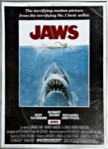 Jaws (1975) film poster directed by Stephen Spielberg starring Roy Scheider, H 91cm x W 60cm