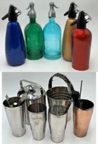 Large Collection Of Cocktail Breweriana To Include Soda Siphons, Cocktail Shakers & Ice Bucket.