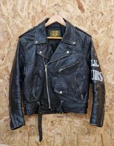 Vintage Bashir B.I Customised Punk Rock Bikers Jacket. Size L.