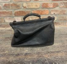 Antique Brown Leather Gladstone Style Doctors Bag.