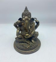 Good quality antique bronze sculpture of Ganesh, H 23cm