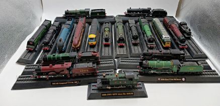 Large collection of plastic locomotive train figures. To include The Flying Scotsman, Princess